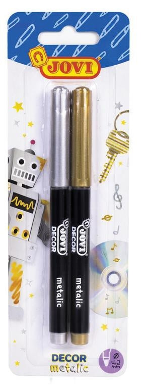 JOVIDECOR METALIC MARKER BLISTER GOLD & SILVER - Al Masam Stationery LLC Main image