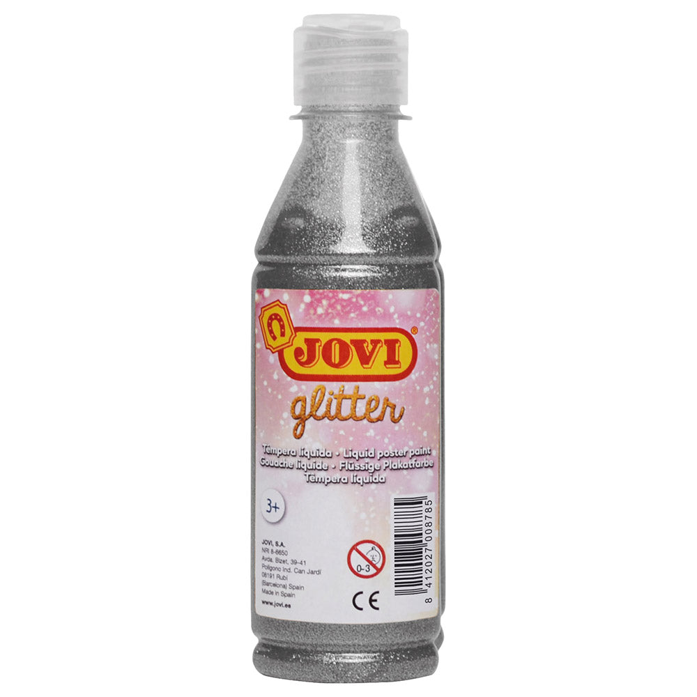 JOVI Liquid Poster Paint 250cc Glitter Silver - Al Masam Stationery LLC Main image