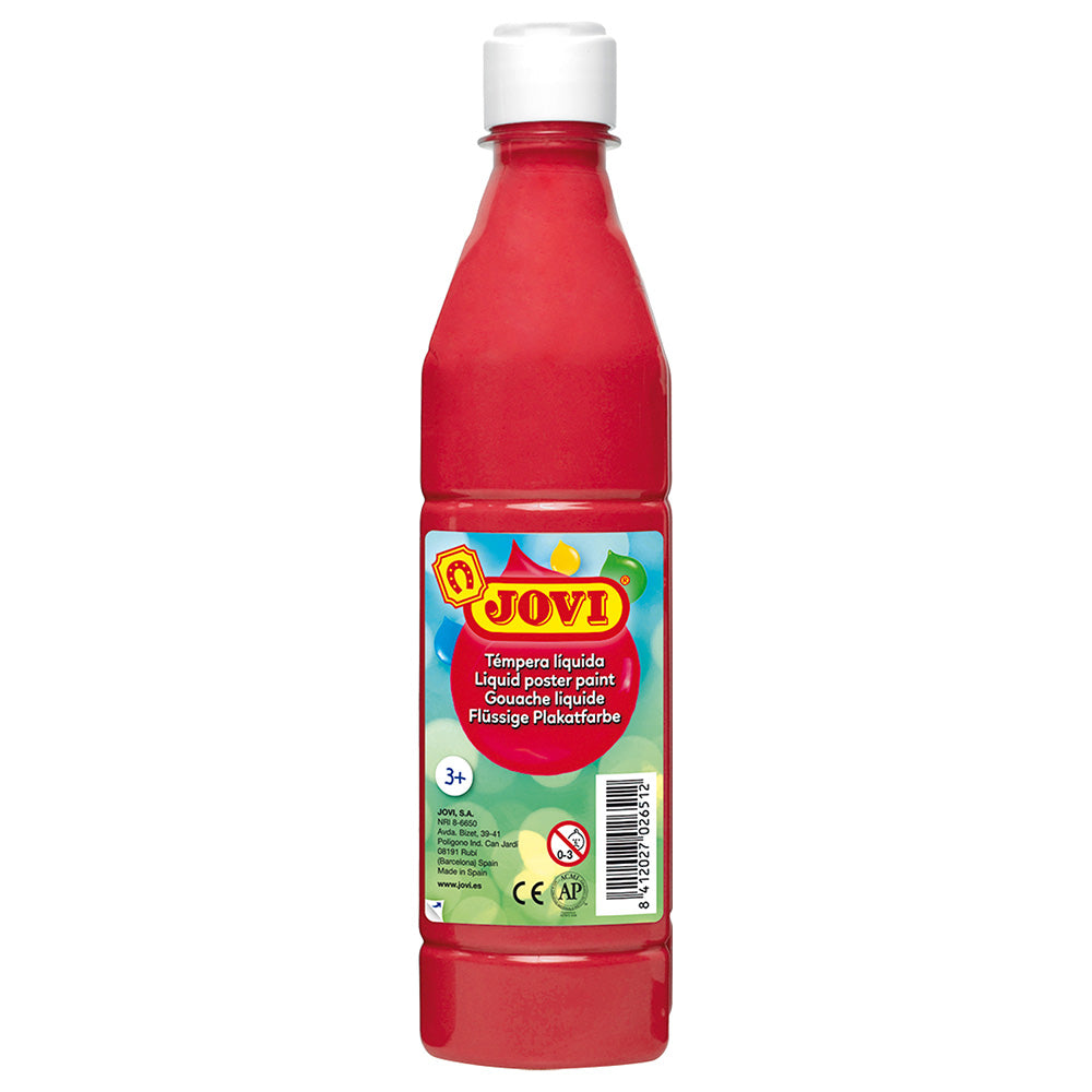 JOVI Liquid Poster Paint Bottle 500ml Vermillion(Red) - Al Masam Stationery LLC Main image