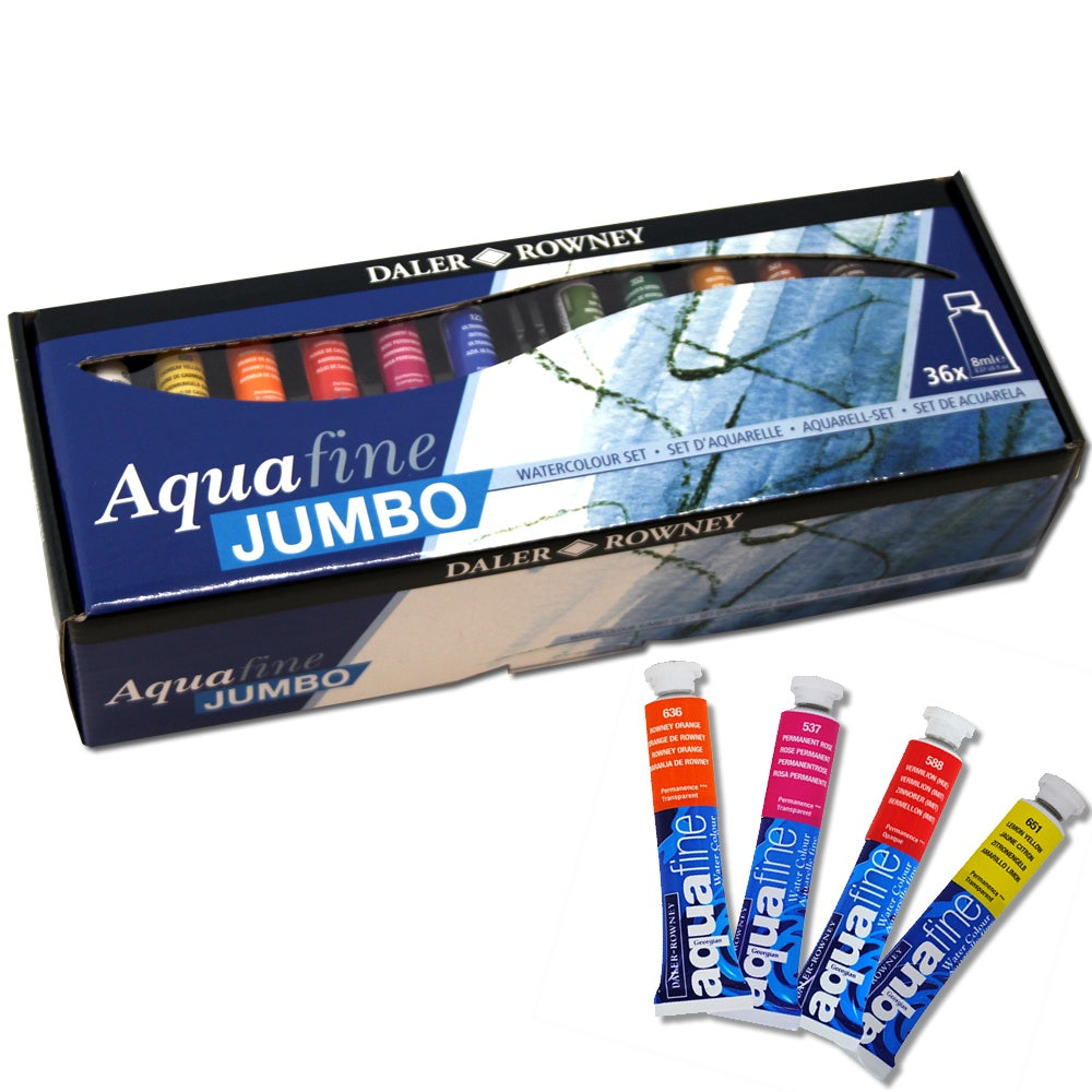 Daler Rowney Aquafine Watercolor Jumbo Set 36*8ml tubes - Al Masam Stationery LLC