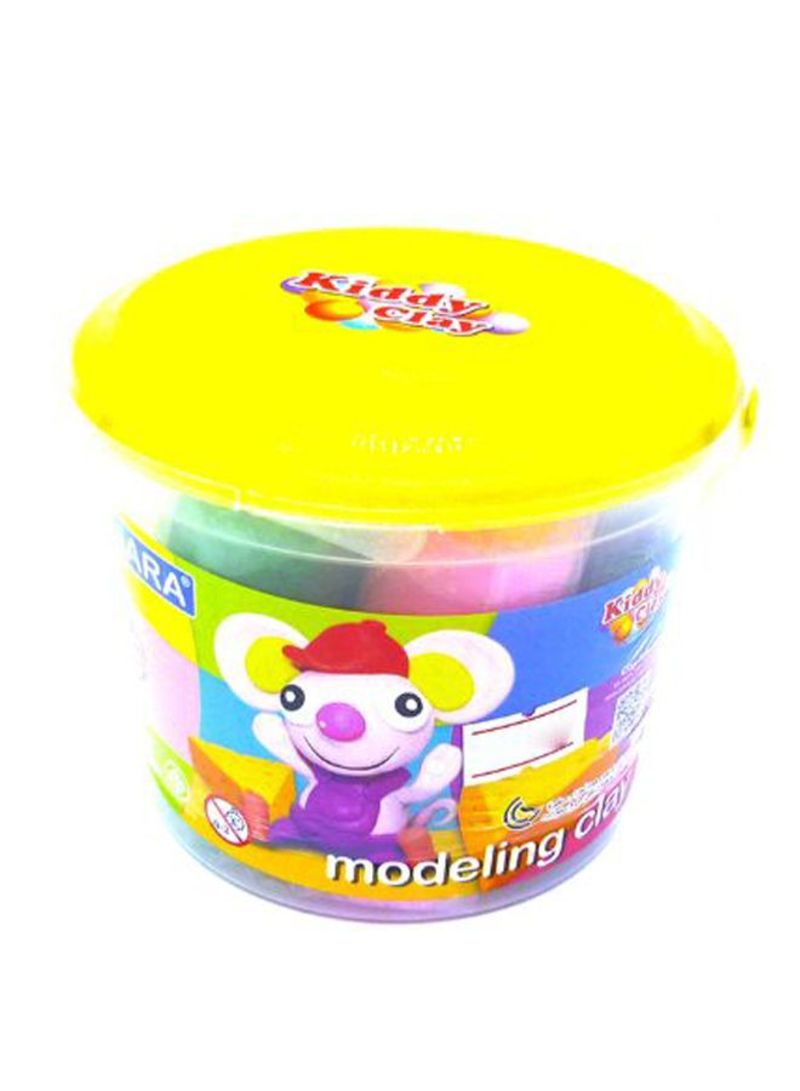 Kiddy Clay Modeling Clay 7 Color Bucket Yellow Lid - Al Masam Stationery LLC Main image