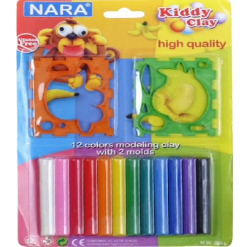 Kiddy Clay 12 Color Round Sticks Clay 200G - Al Masam Stationery LLC Main image
