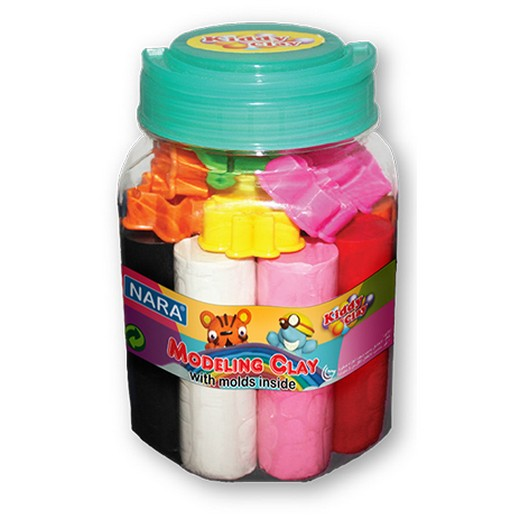 Kiddy Clay 8 Color Stick 550G + 10Mold And Roll IN Bucket Secondary image