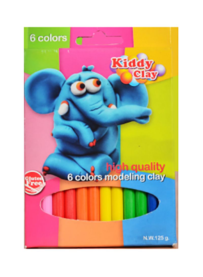 Kiddy Clay Modelling Clay 125gm set of 6 Color 125g - Al Masam Stationery LLC Main image
