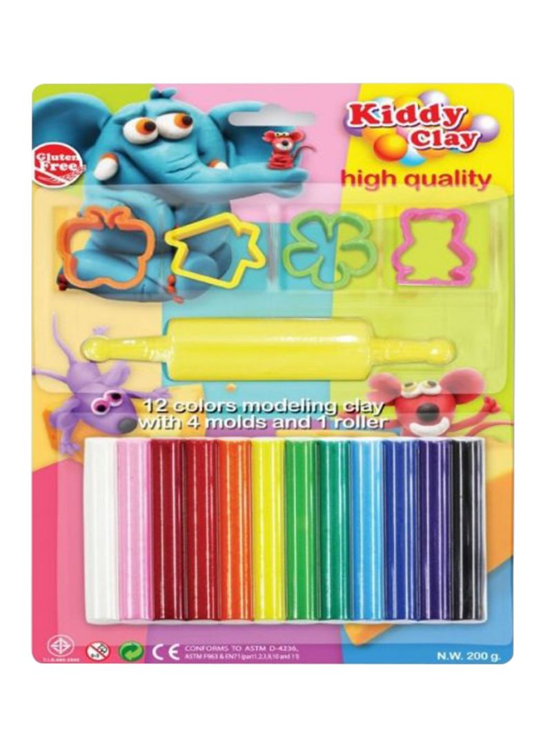 Kiddy Clay Modelling Clay 250gm Set of 12 Colors Secondary image