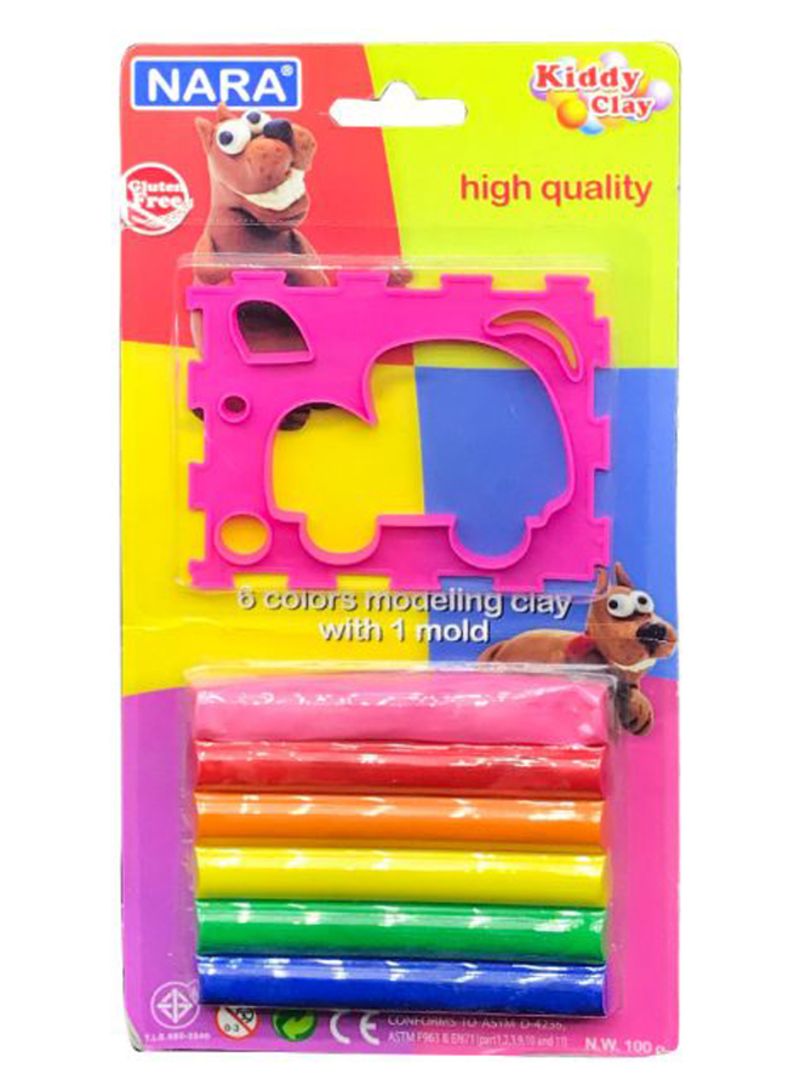 Kiddy Clay Modelling Clay set of 6col and Mold Secondary image