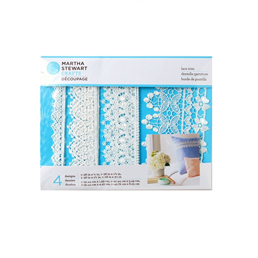 Martha Stewart Decoupage Lace Trim Floral White - Al Masam Stationery LLC