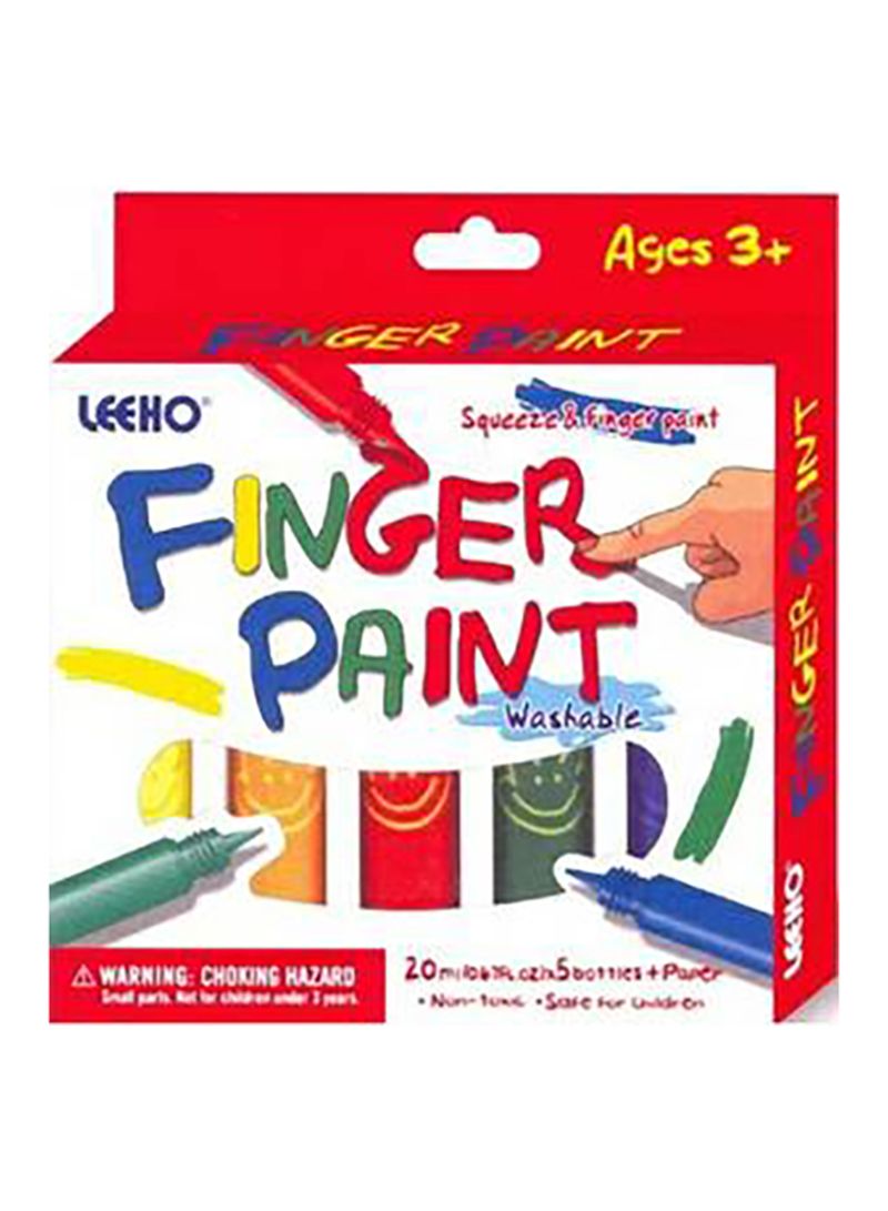 Leeho Finger Paint 20ml Set of 5 Colors - Al Masam Stationery LLC Main image