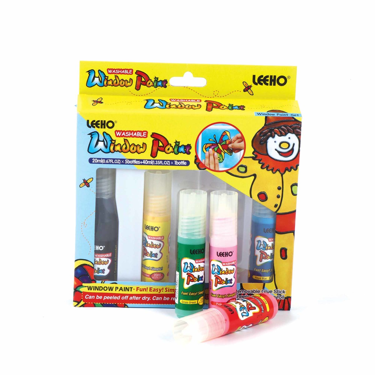 Leeho Window Paint 20ml Set of 5 Colors - Al Masam Stationery LLC Main image