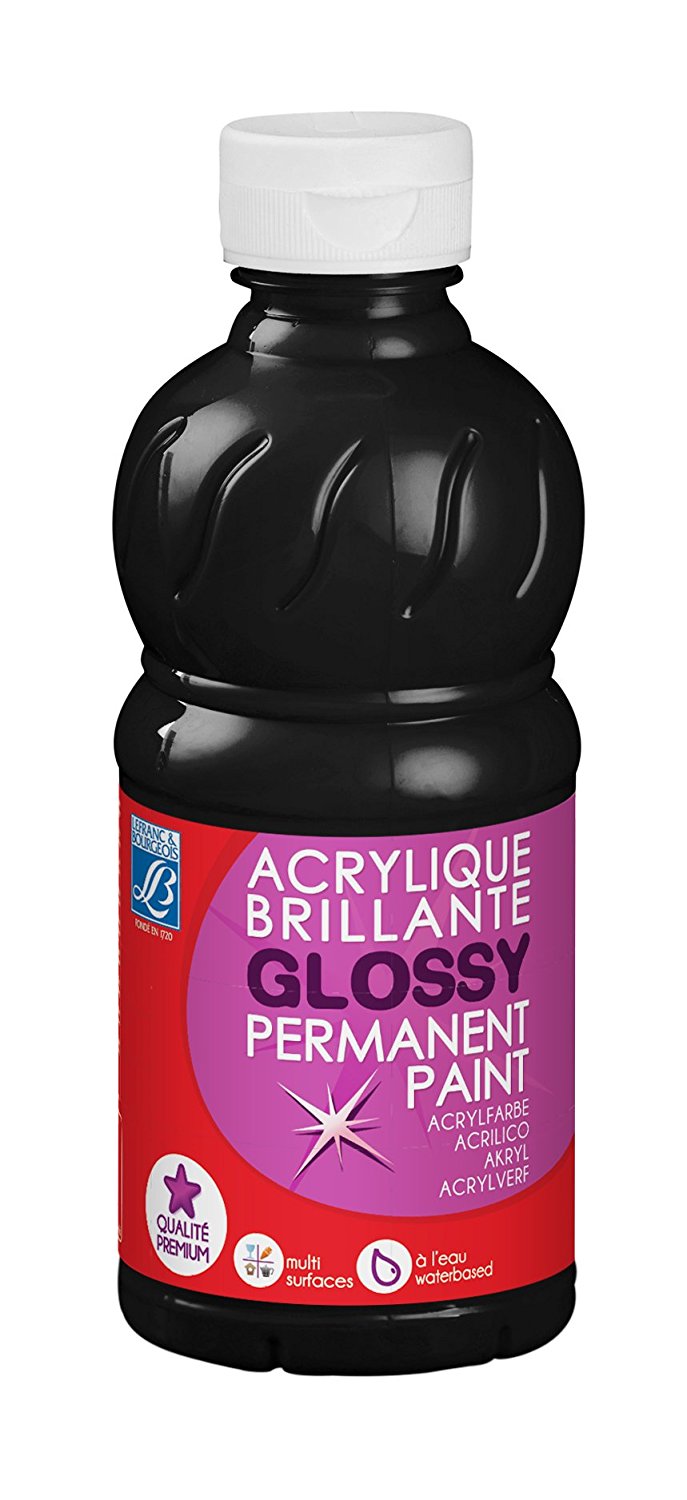 Lefranc & Bourgeois Glossy Acrylic Paint Black - Al Masam Stationery LLC Main image