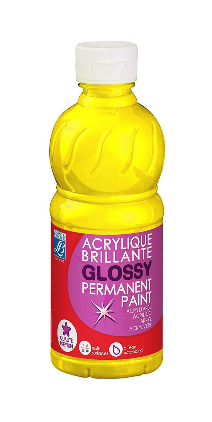 Lefranc & Bourgeois Glossy Acrylic Paint Primary Yellow - Al Masam Stationery LLC Main image