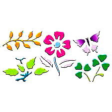 Lefranc & Bourgeois 3D Stencils 30*15cm  - Floral Collectioin - Al Masam Stationery LLC Main image