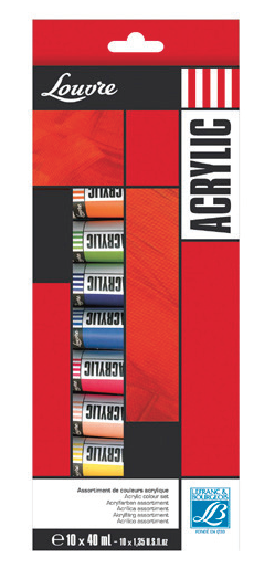 Lefranc & Bourgeois Acrylic Colors Set of 10 x 40 ml tubes - Al Masam Stationery LLC Main image