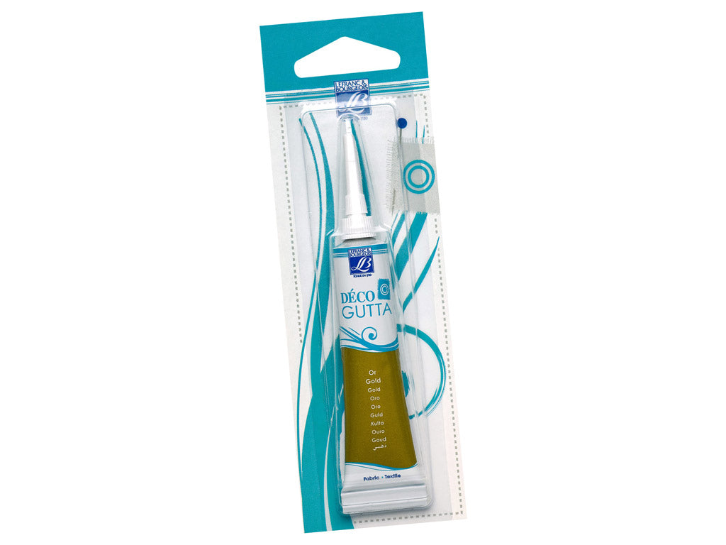 Lefranc & Bourgeois Deco Textile Gutta 20ml tube Gold - Al Masam Stationery LLC Main image