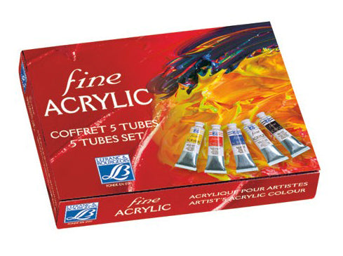 Lefranc & Bourgeois Fine Acrylic Colors Set Assortment of 5 tubes 60ml - Al Masam Stationery LLC Main image