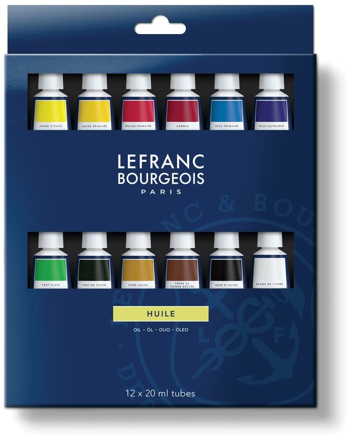 Lefranc & Bourgeois Fine Oil Paint Starter Set 12 Paints in 20 ml Tubes - Al Masam Stationery LLC