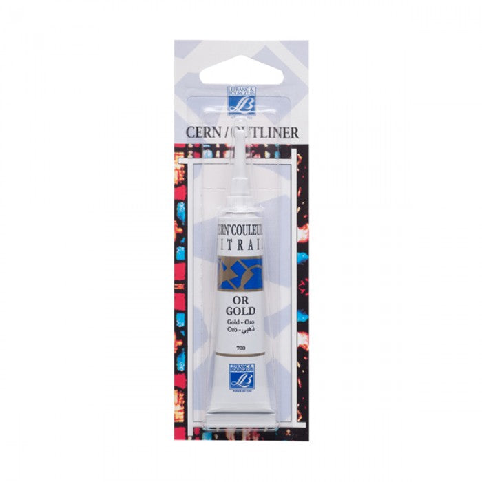 Lefranc & Bourgeois Outliners Vitrail 20ml tube with nozzle - Gold - Al Masam Stationery LLC Main image
