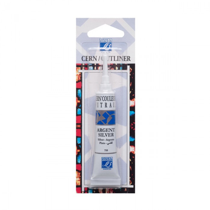 Lefranc & Bourgeois Outliners Vitrail 20ml tube with nozzle - Silver - Al Masam Stationery LLC Main image