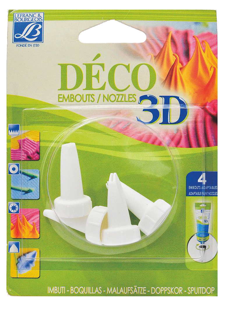 Lefranc & Bourgeois Shades Deco 3D Accessories - 4 nozzles for 120ml Deco Tube - Al Masam Stationery LLC Main image