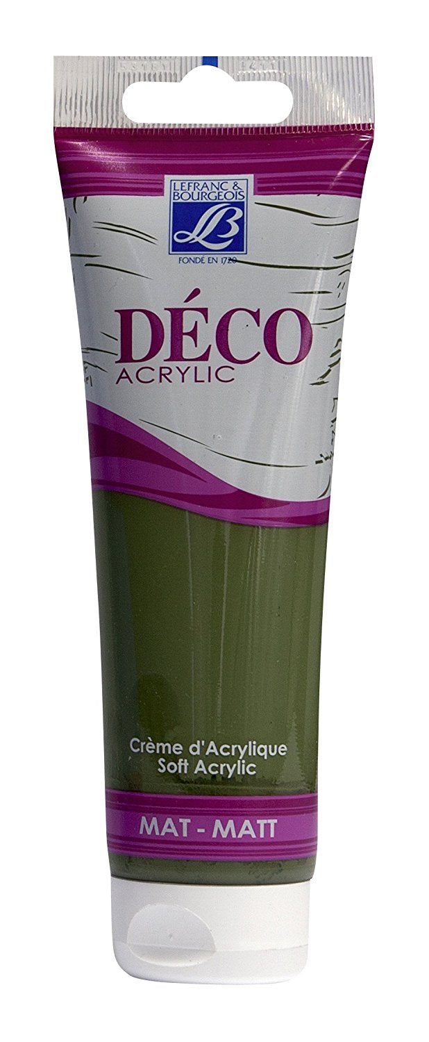 Lefranc & Bourgeois Shades Deco Matt Acrylic Cream OLIVE GREEN - Al Masam Stationery LLC Main image