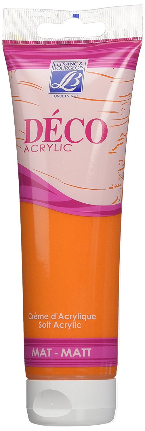 Lefranc & Bourgeois Shades Deco Matt Acrylic Cream TANGERINE - Al Masam Stationery LLC Main image
