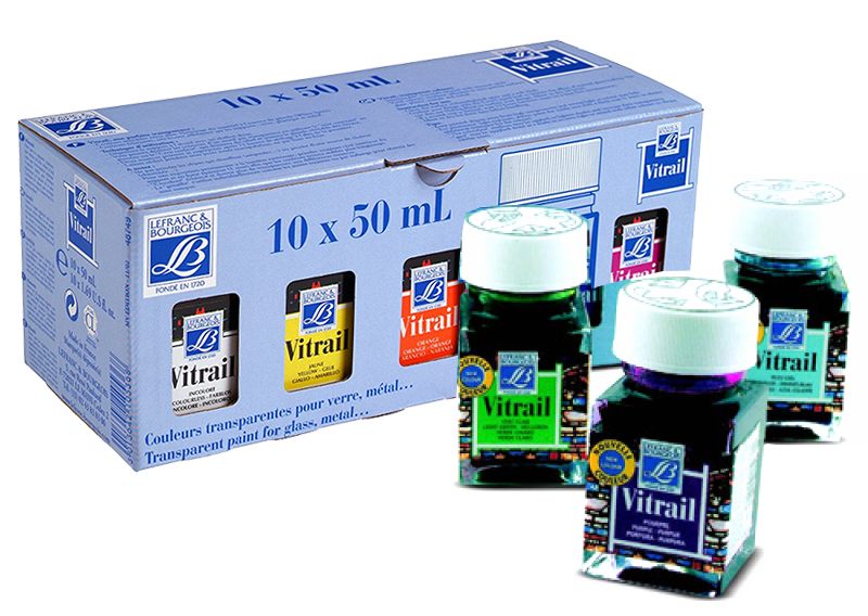 Lefranc & Bourgeois Vitrail Set - 10*50ml Asstd Bottles - Al Masam Stationery LLC Main image