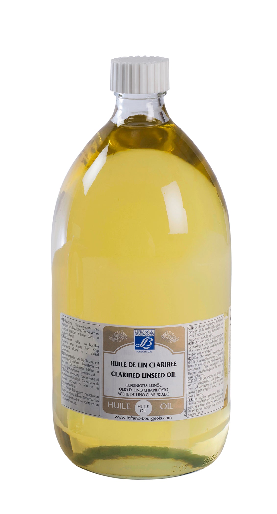 Lefranc & Bourgeois Clarified Linseed Oil 1 Ltr Bottle - Al Masam Stationery LLC