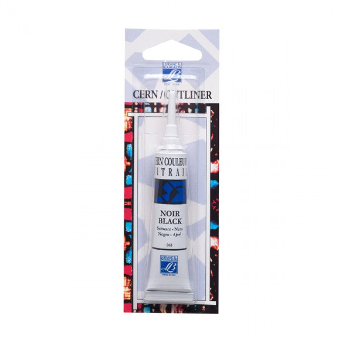 Lefranc & Bourgeois Outliners Vitrail 20ml tube with nozzle - Black - Al Masam Stationery LLC Main image