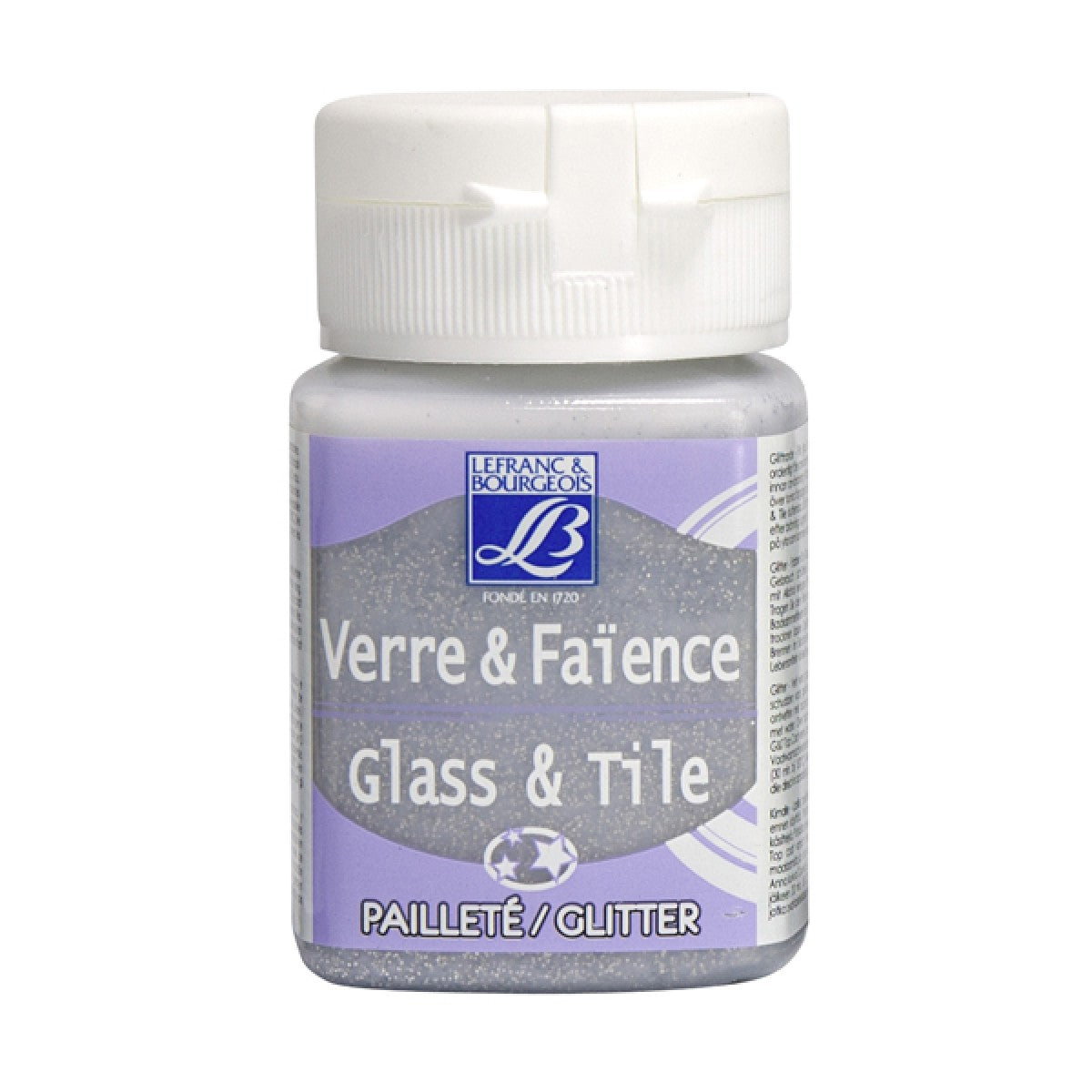 Lefranc & Bourgeois - 50ml Glitter Silver - L&B Glass & Tile Paint - Al Masam Stationery LLC