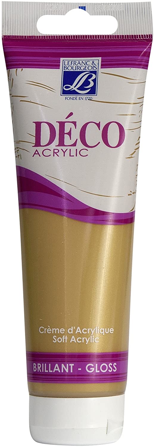 Lefranc & Bourgeois acrylic paint, gold, 120ml tube - Al Masam Stationery LLC