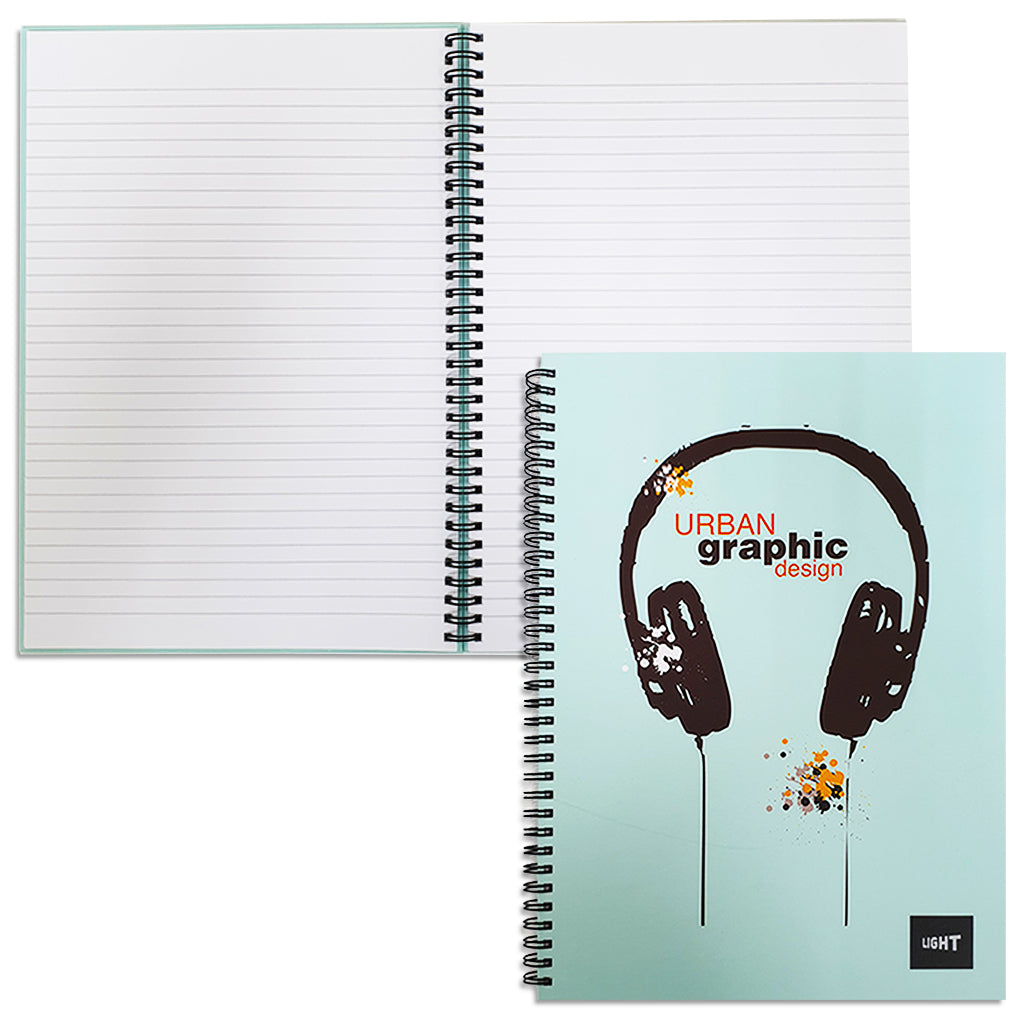 LIGHT® SPIRAL HARD COVER NOTEBOOK,A4, 100SHEETS - Al Masam Stationery LLC