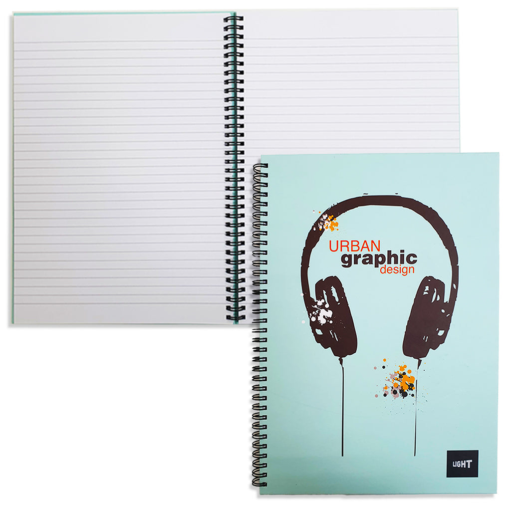 LIGHT® HARD COVER NOTEBOOK SINGLE LINE, A4, 100 SHEETS - Al Masam Stationery LLC