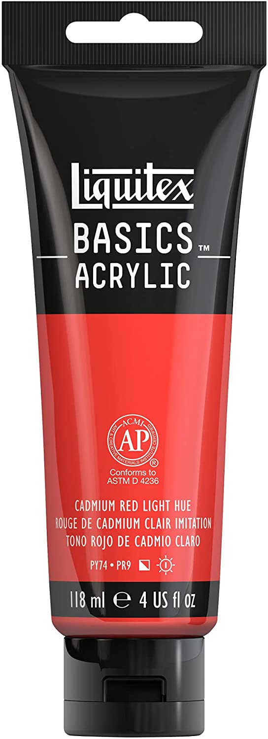 Liquitex Basics, 4-oz Tube, Cadmium Red Light Hue Acrylic Paint - Al Masam Stationery LLC Main image