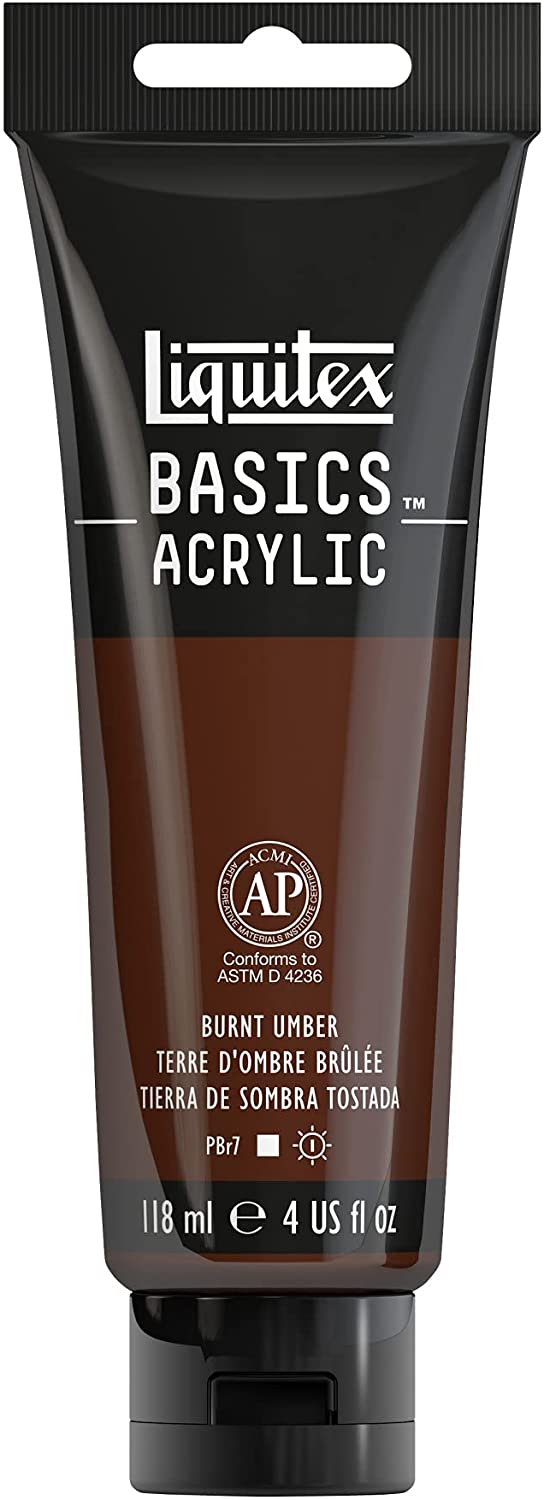 Liquitex BASICS Acrylic Paint, 4-oz tube, Burnt Umber - Al Masam Stationery LLC Main image