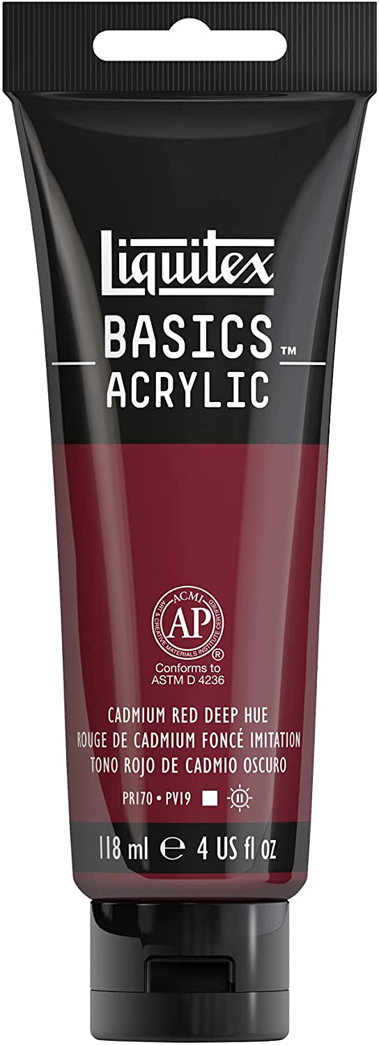 Liquitex BASICS Acrylic Paint, 4-oz tube, Cadmium Red Deep Hue - Al Masam Stationery LLC Main image