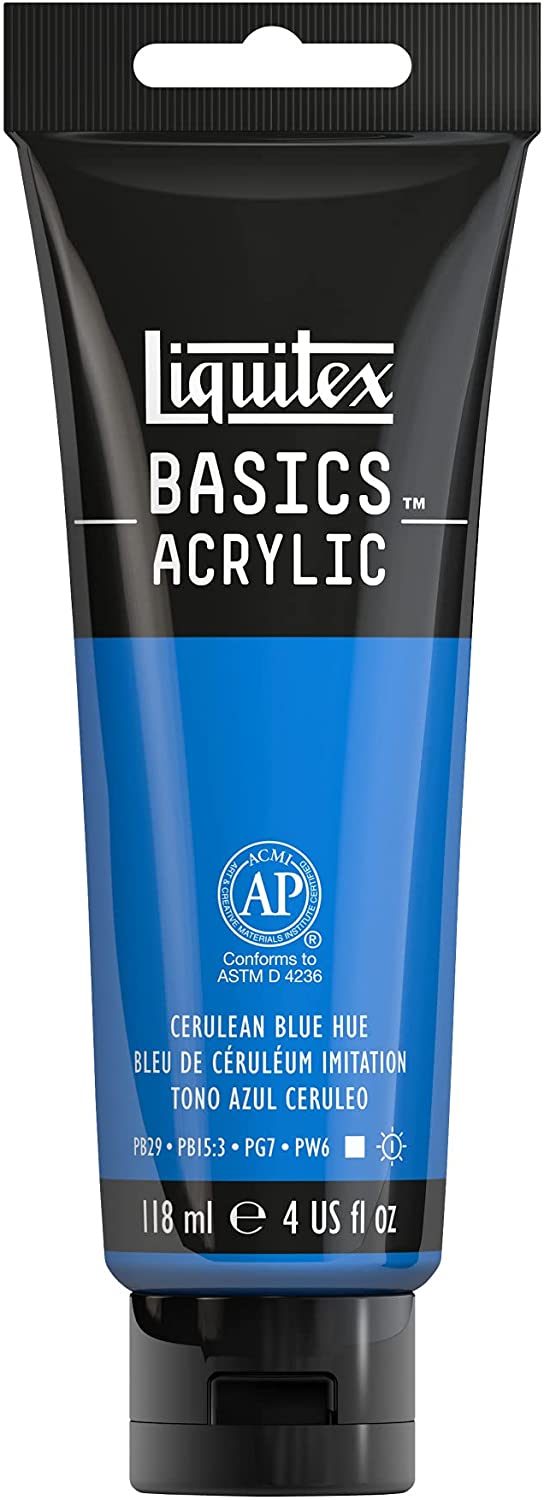 Liquitex BASICS Acrylic Paint, 4-oz tube, Cerulean Blue Hue - Al Masam Stationery LLC Main image