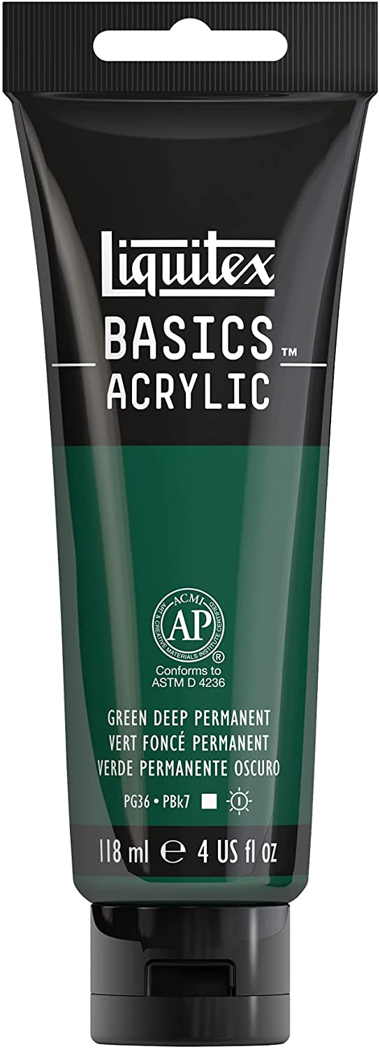 Liquitex BASICS Acrylic Paint, 4-oz tube, Permanent Green Deep - Al Masam Stationery LLC Main image