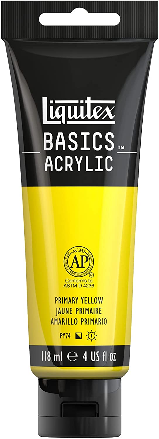 Liquitex BASICS Acrylic Paint, 4-oz tube, Primary Yellow - Al Masam Stationery LLC Main image