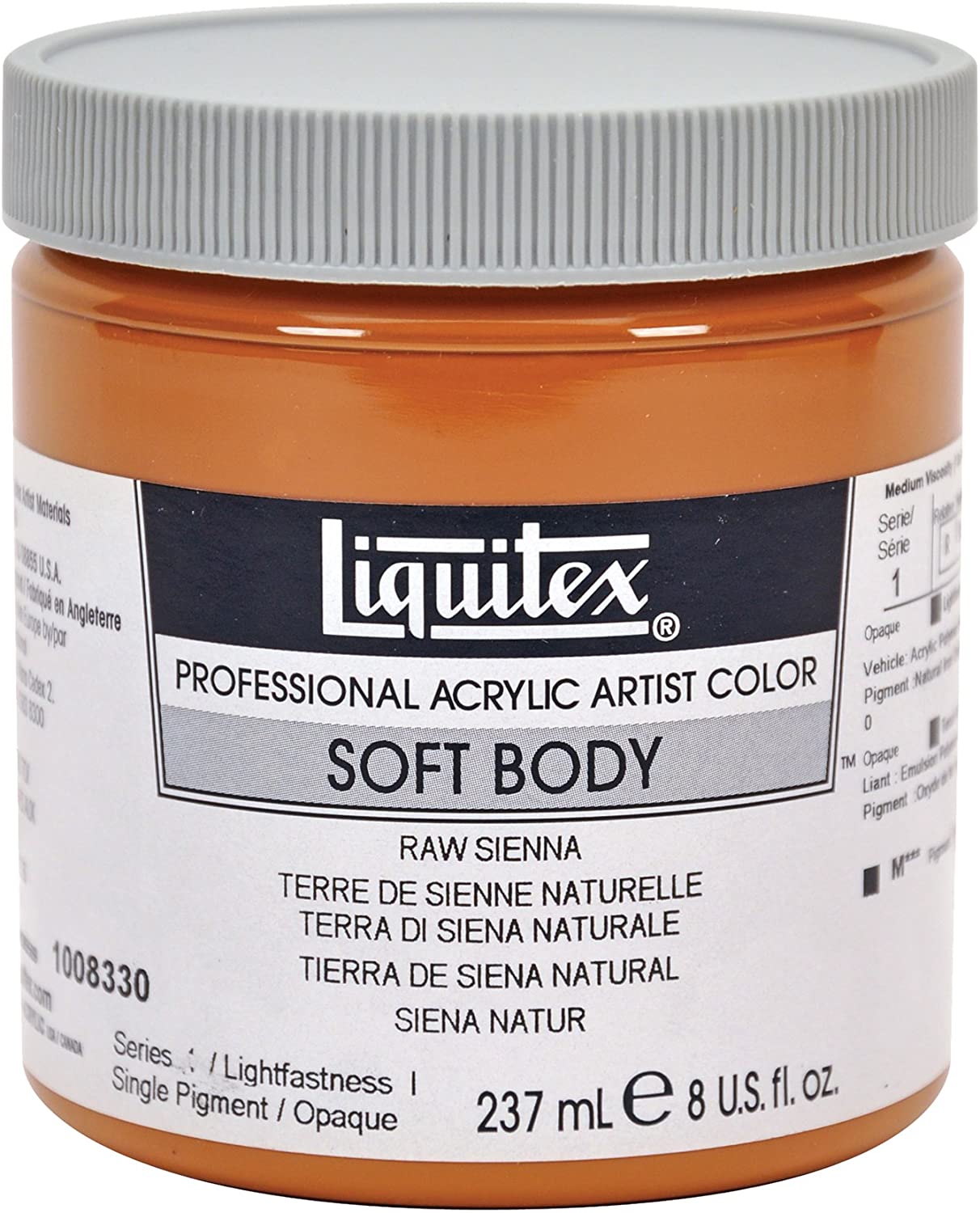 Liquitex Professional Soft Body Acrylic Paint 8-oz jar, Raw Sienna - Al Masam Stationery LLC Main image