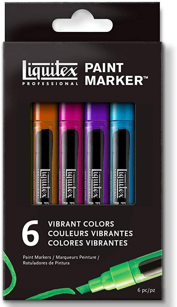 Liquitex PAINT MARKER FINE 6 SET VIBRANT - Al Masam Stationery LLC Main image