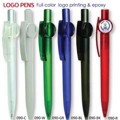 AMS-090 - Plastic pens with 2 side logo option - Al Masam Stationery LLC