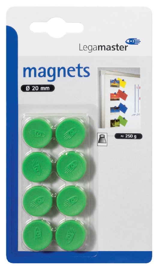 LEGAMASTER MAGNETS ROUND 20 MM PACK OF 8 GREEN 7-181104-8 - Al Masam Stationery LLC