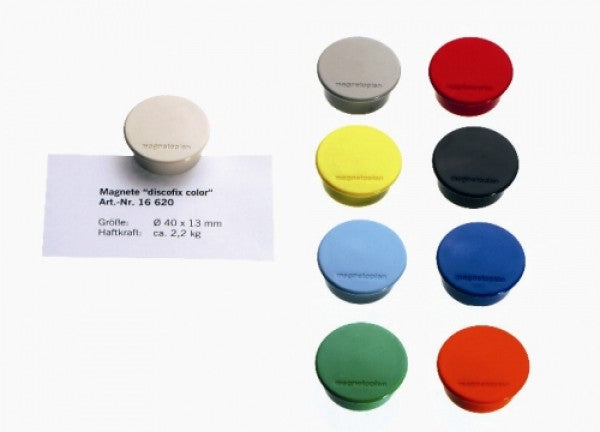 Magnetoplan Magnetic  Discofix Colors (40Mm Dia) Red - Al Masam Stationery LLC