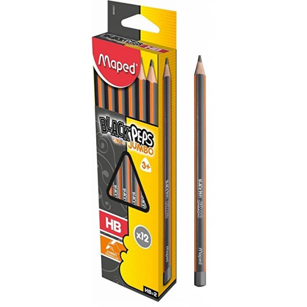 Maped Black Peps Learning Jumbo HB Pencils - Al Masam Stationery LLC Main image