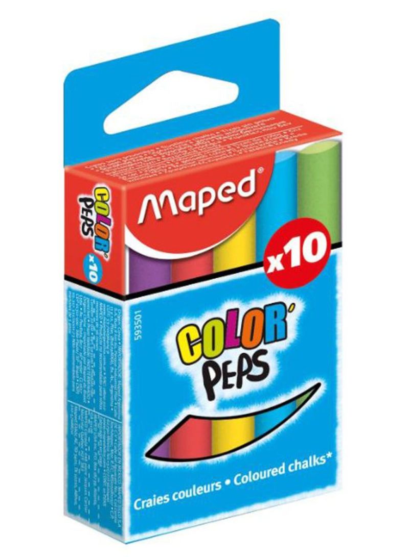 Maped 10-Piece Blackboard Chalk Stick Set Multicolour - Al Masam Stationery LLC Main image