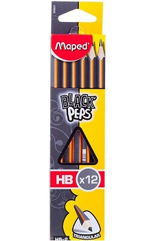 Maped Black Peps HB Pencil Box of 12pcs - Al Masam Stationery LLC Main image