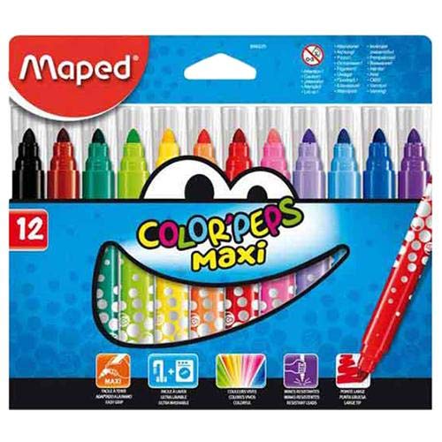 Maped Color Peps Felt Maxi 12 Color - Al Masam Stationery LLC Main image