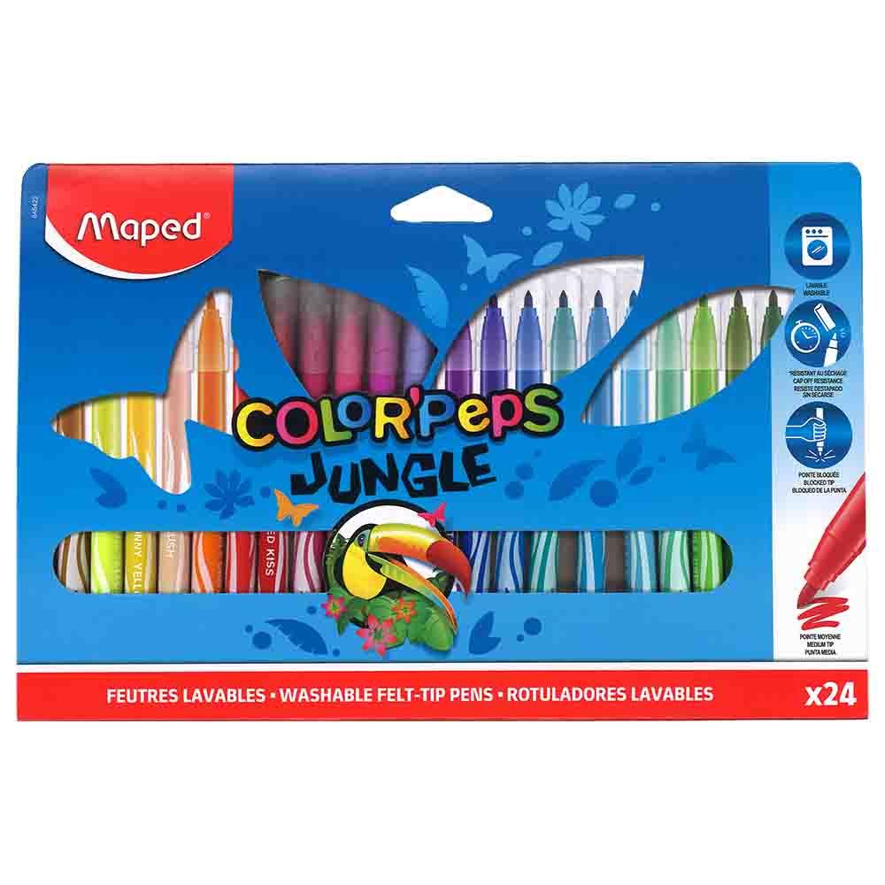 Maped Color Peps Felt Tip Jungle Pack 24 Colors - Al Masam Stationery LLC Main image