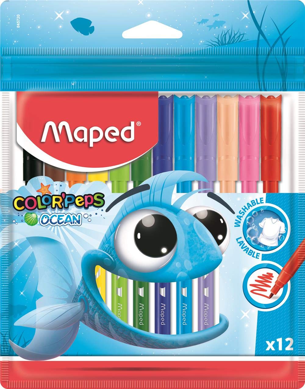 Maped Color Peps Felt Tip Ocean Pack 12 Colors - Al Masam Stationery LLC Main image