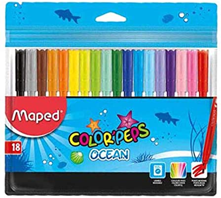 Maped Color Peps FeltTip Ocean 18 Color - Al Masam Stationery LLC Main image